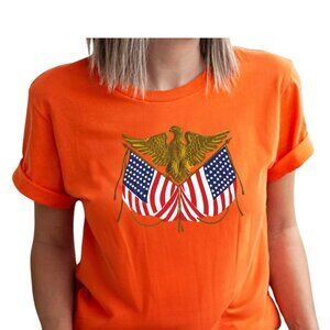 Patriotic American Eagle and Flag T-Shirt, Vintage USA Flag Tee, Independence Da